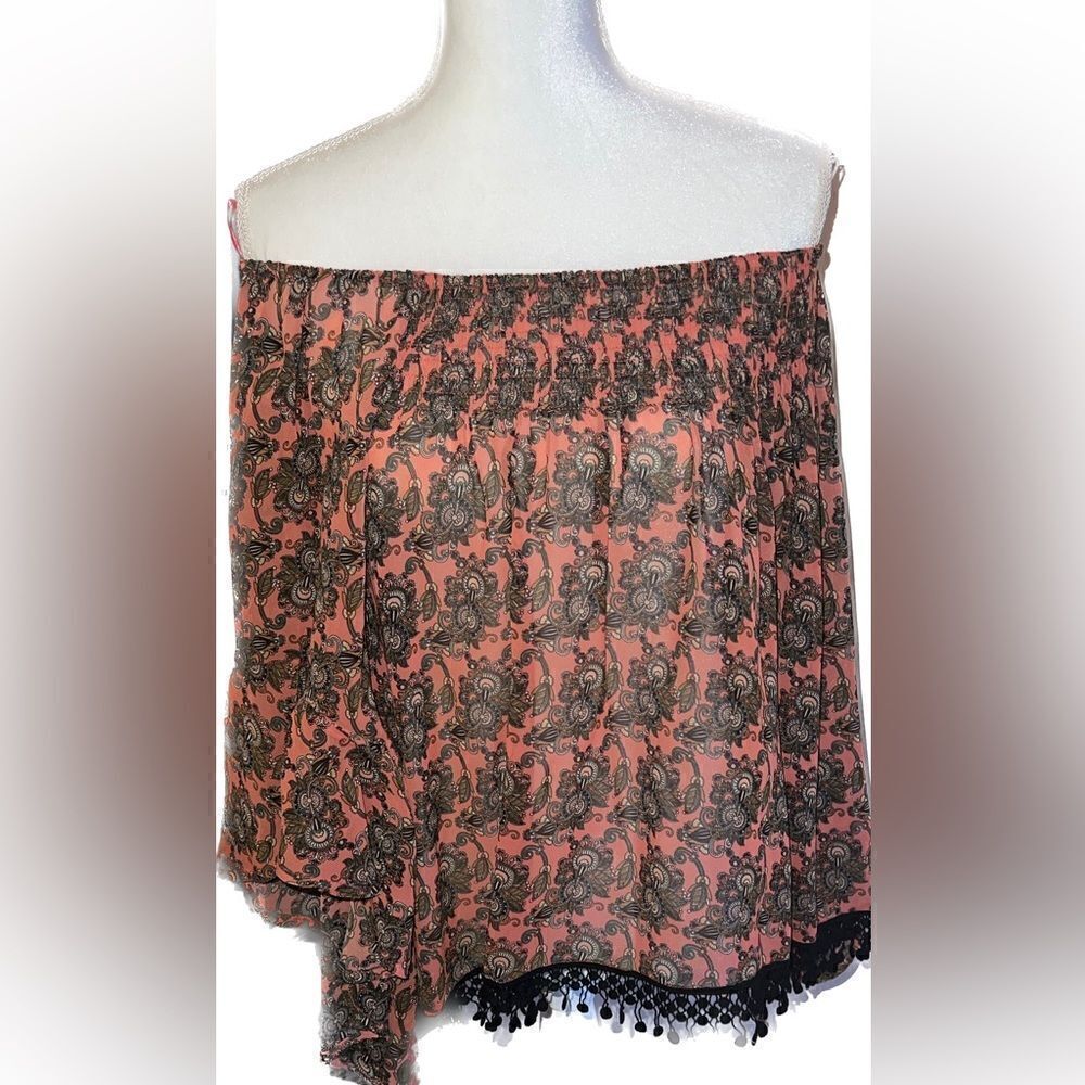 Lf bell sleeves, semi sheer blouse, gorgeous coral color